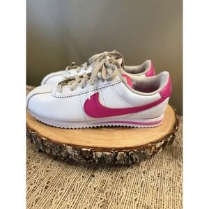 NIKE Cortez Basic SL GS Size 3Y Big Girls White Pink Sneakers Shoes DM0950-104